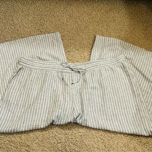 CHAPS size 3X Wide Leg Blue & White Striped Slacks NEW $86